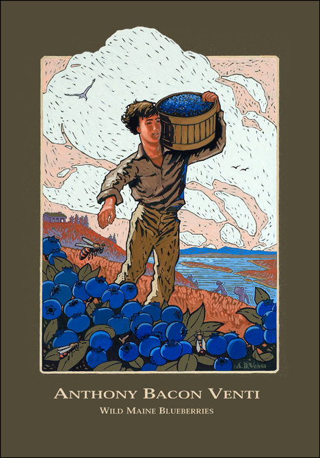 Blueberries: A Poster by Anthony Bacon Venti